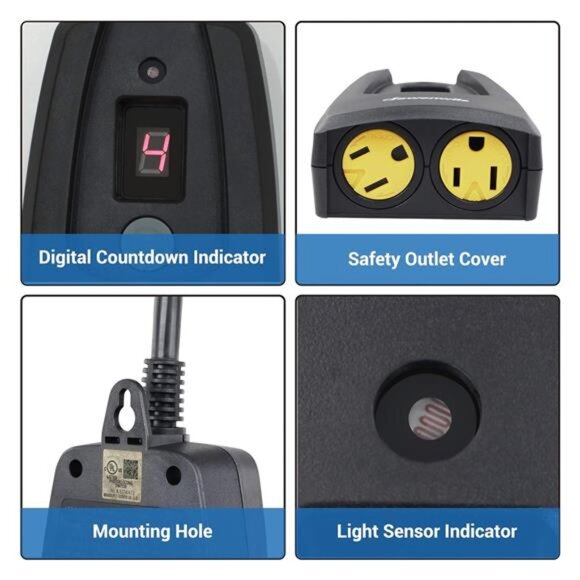 Outdoor Timers for Electrical Outlets Waterproof, Plug in Countdown Timer - Picture 7 of 8